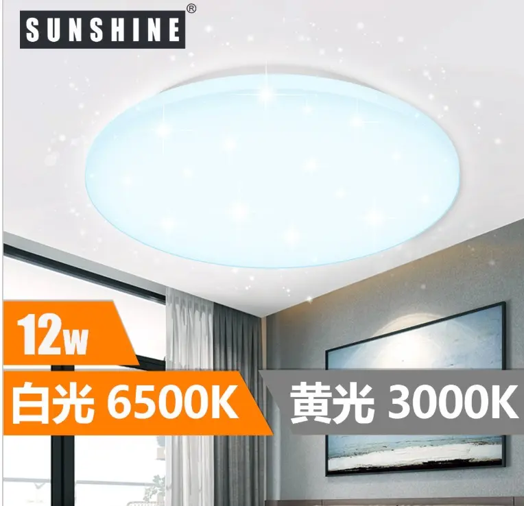 SUNSHINE－（型號 LCLL-12D）LED 吸頂燈 12 瓦 6500K 白光
